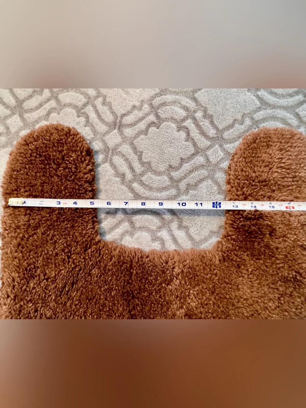 Brown Contour Toilet Rug Bath Mat 19x21 Plush Bathroom Rug